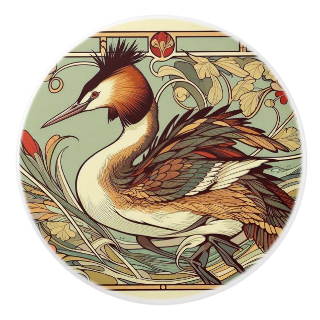 NZ Birds puteketeke art nouveau bouton (Devant)