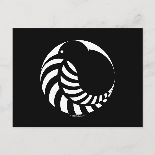 NZ Kiwi / Silver Fern Emblem Postcard (Front)