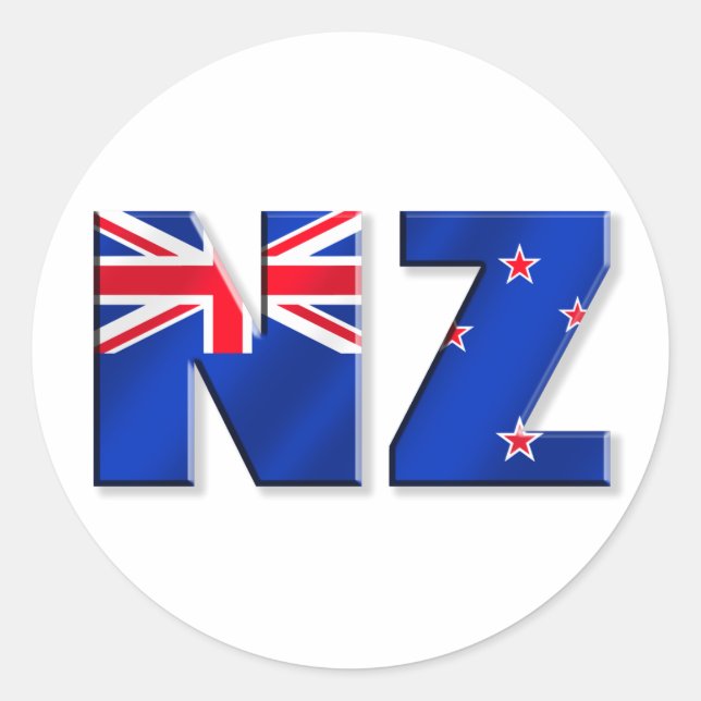 NZ logo flag of New Zealand Classic Round Sticker (Front)