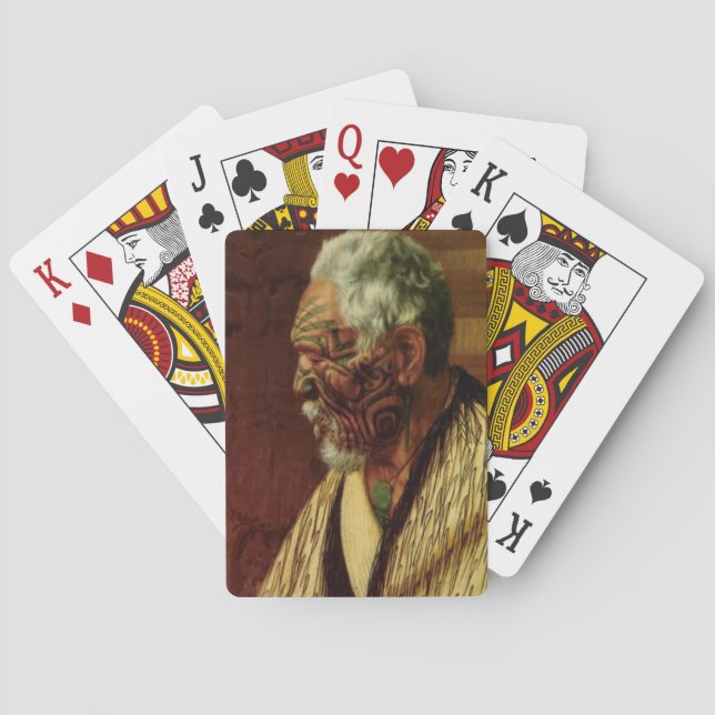 NZ Maori Leader Chieftain Historic Art Playing Cards (Back)