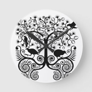 NZ Native Birds - horloge murale ronde
