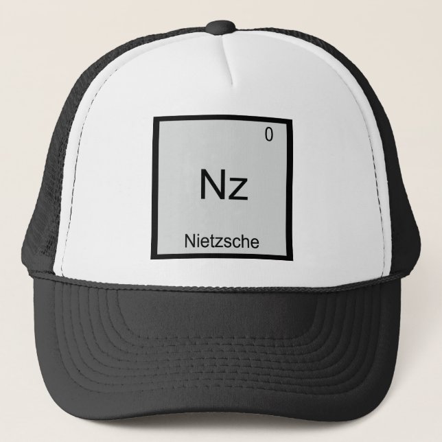 Nz - Nietzsche Funny Element Chemistry Symbol Tee Trucker Hat (Front)