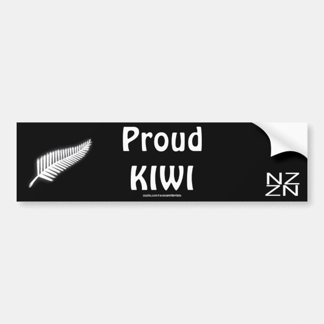 NZ Silver Fern National Emblem Patriotic Gift Bumper Sticker (Front)