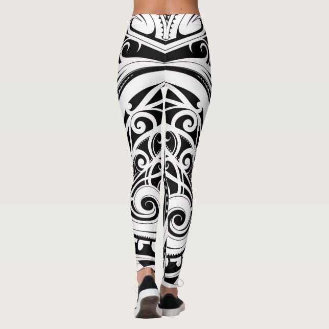 NZKULTURE trainer leggings unique Māori disign  (Back)