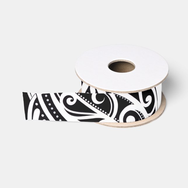 NZKULTURE unique Māori design  Grosgrain Ribbon (Spool)