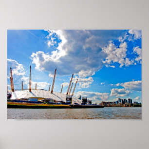 O2 Arena River Thames London UK Poster