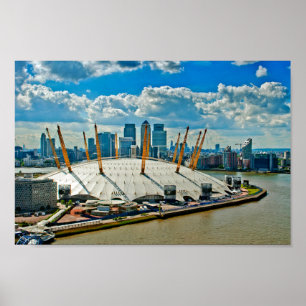 O2 Arena River Thames London UK Poster