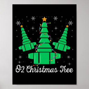 O2 Christmas Tree Respiratory Therapist Xmas Light Poster