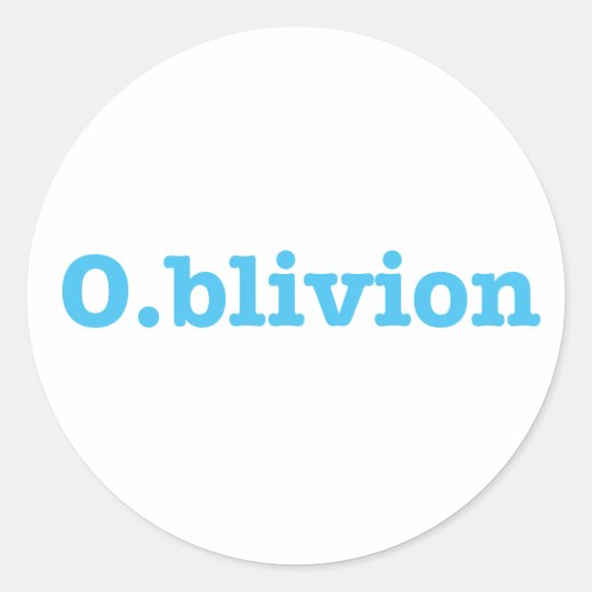 O.blivion Classic Round Sticker