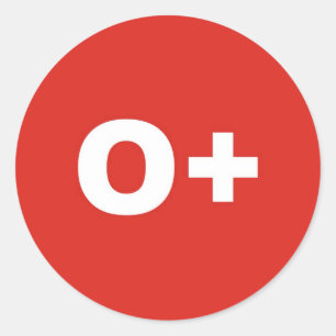 O+ Blood Type / Group Rh (Rhesus) Positive Classic Round Sticker