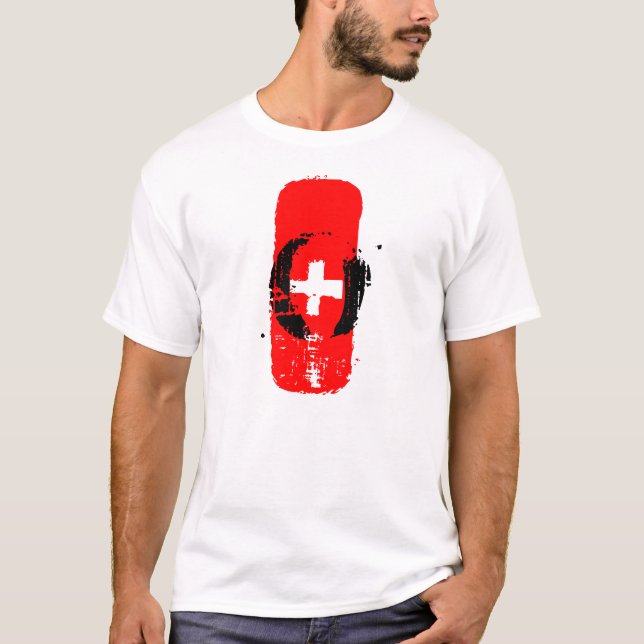 O+ Blood Type White Man Tee (Front)