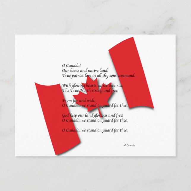 O Canada Postcard (Front)