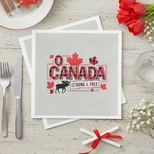 O Canada Strong & Free Moose ID1314 Napkin