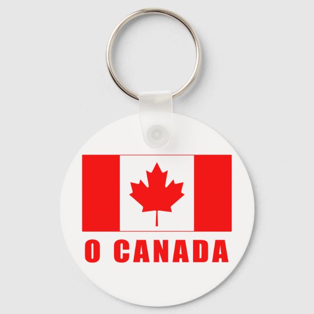 O CANADA with Canadian Flag Tshirts Keychain (Front)