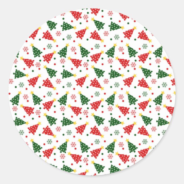 o christmas tree classic round sticker (Front)