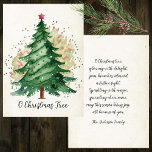 O Christmas Tree Vintage  Holiday Card<br><div class="desc">Whether you're sending warm wishes to family,  friends,  or colleagues,  this personalized vintage Christmas card with a watercolor Christmas tree is the perfect choice. It's a heartfelt way to share the magic of the season and create a lasting impression.</div>