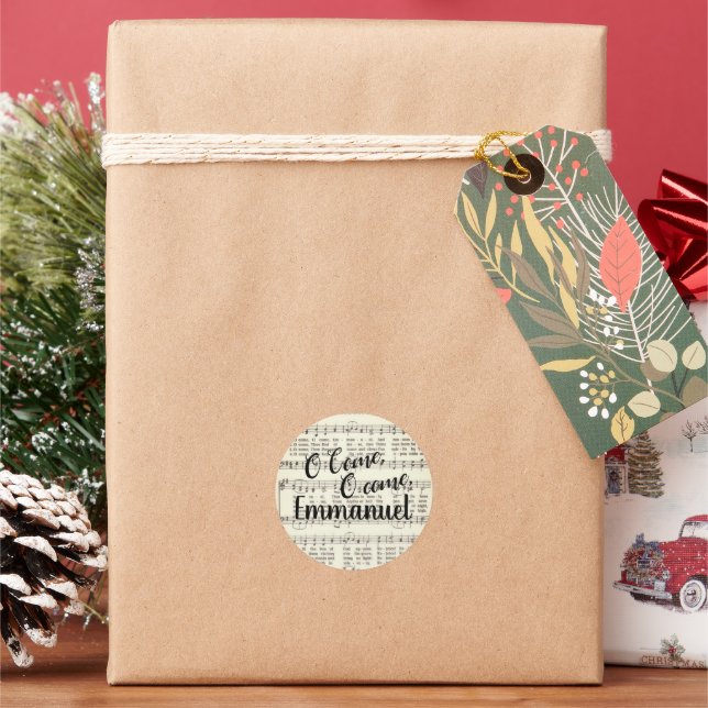 O Come, Emmanuel Classic Round Sticker (Holiday)