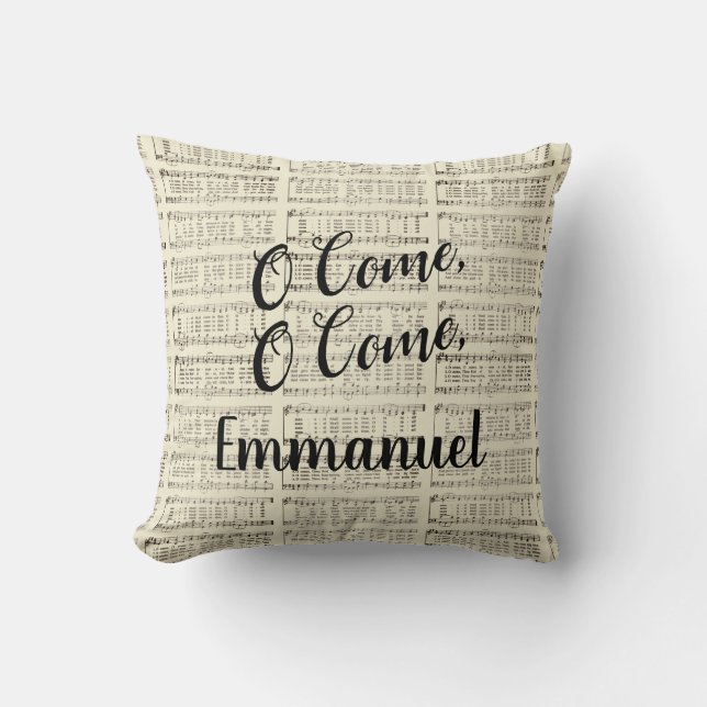 O Come, Emmanuel Throw Pillow (Front)