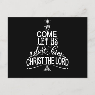 O Come Let Us Adore Him Christian Christmas Gifts Postcard