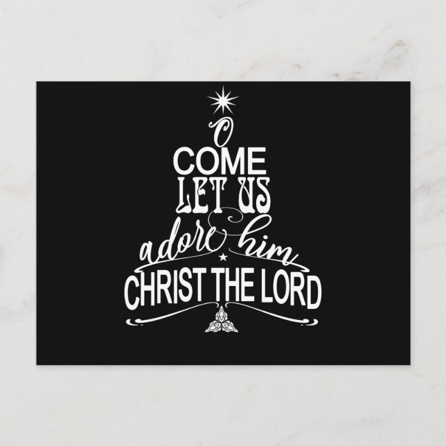 O Come Let Us Adore Him Christian Christmas Gifts Postcard (Front)