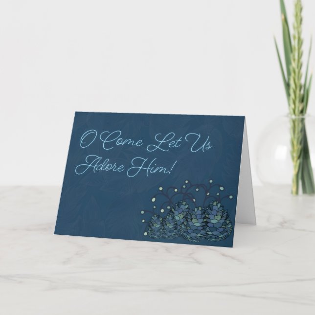 O Come Let Us Adore Him Christmas Card (Front)