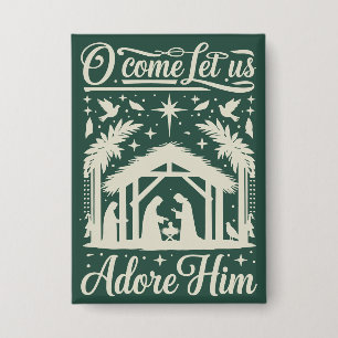 O Come Let Us Adore Him Nativity Scene Christian