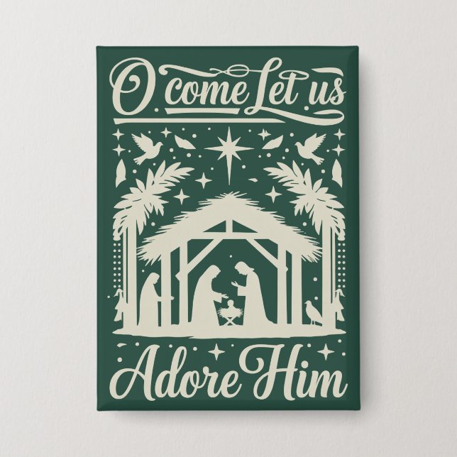 O Come Let Us Adore Him Nativity Scene Christian  (Front)