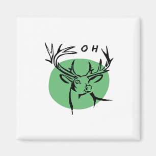O Dear O Dear Green Minimal Modern Design  Magnet