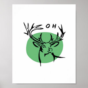 O Dear O Dear Green Minimal Modern Design  Poster