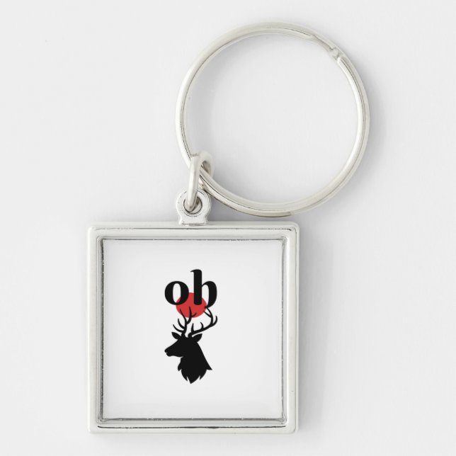 O Dear O Dear Red Artistic Expression  Keychain (Front)