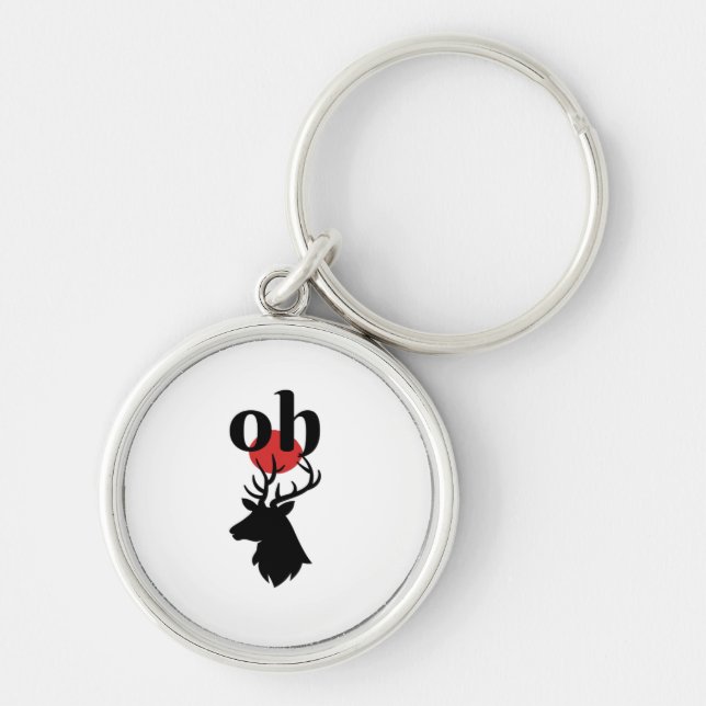 O Dear O Dear Red Artistic Expression  Keychain (Front)