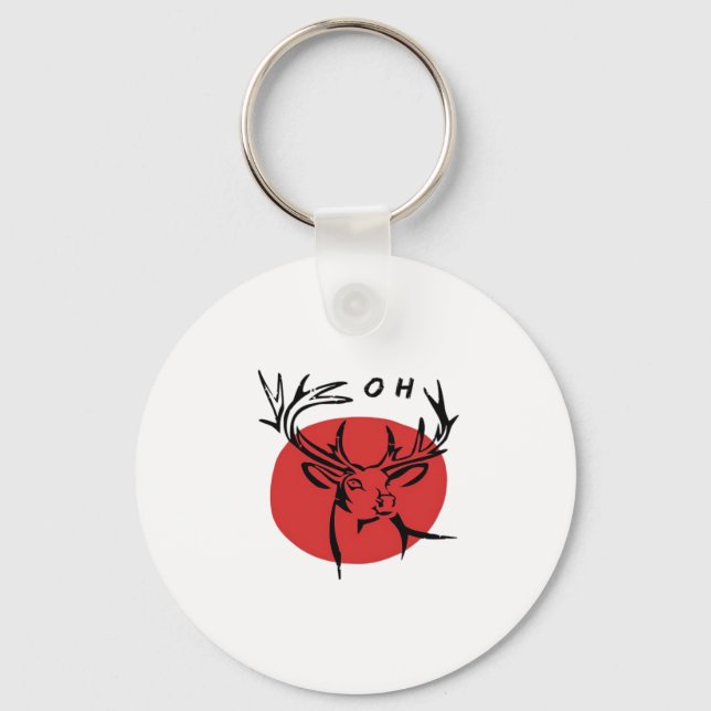 O Dear O Dear Red Retro Classic Design Keychain (Front)