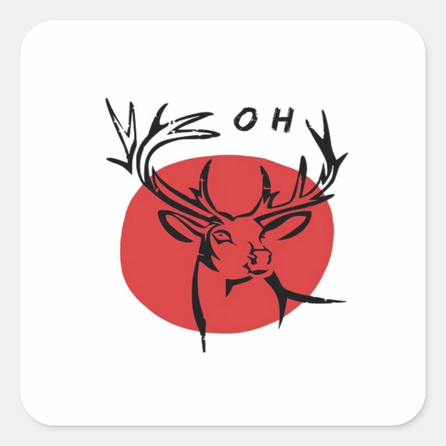 O Dear O Dear Red Retro Classic Design  Square Sticker (Front)