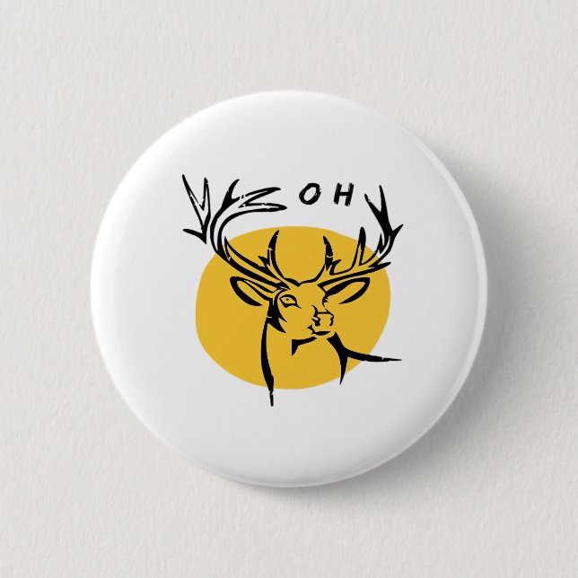 O Dear O Dear Yellow Artistic Style  2 Inch Round Button (Front)
