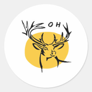 O Dear O Dear Yellow Artistic Style  Classic Round Sticker