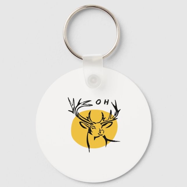 O Dear O Dear Yellow Artistic Style Keychain (Front)
