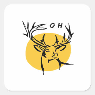 O Dear O Dear Yellow Artistic Style  Square Sticker