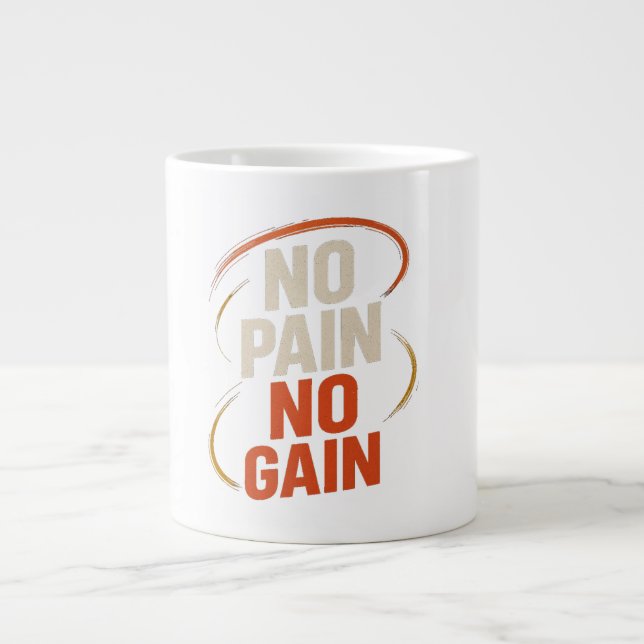 o Douleur Pas Gain Mug - Motivational Fitness Café (Devant)