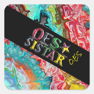 O.E.S SISTAR SQUARE STICKER