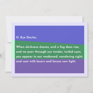 O, Eye Doctor, Thank You Card