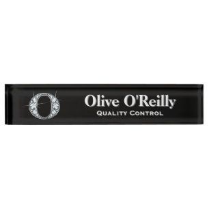 O Faux Diamond Desk Plaque d'identification