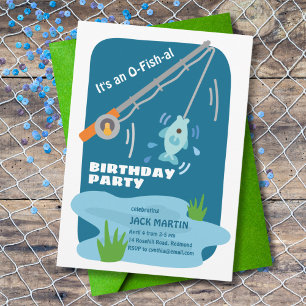 O-Fish-al Pêche Thème Anniversaire Invitation
