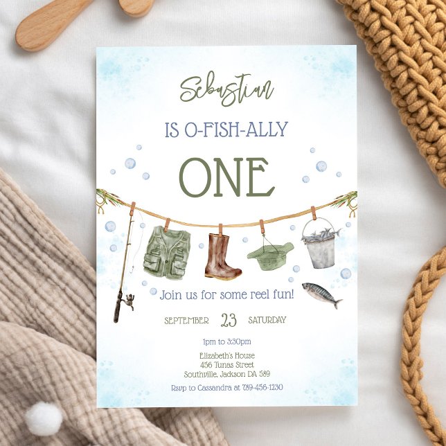 O-Fish-Ally Fishing Boy Birthday Invitation (Creator Uploaded)