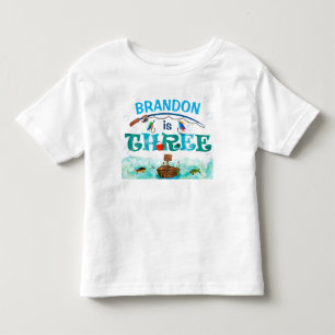 O-fish-ally fishing little fisherman 3rd birthday toddler t-shirt