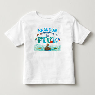 O-fish-ally fishing little fisherman 5th birthday toddler t-shirt