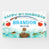 O-fish-ally fishing themed 3rd birthday backdrop 