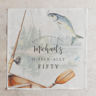 O-Fish-Ally Fishing Themed Birthday Party Napkin