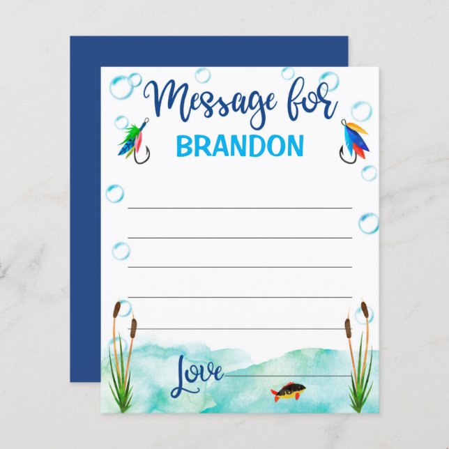 O-fish-ally, Gone Fishing time capsule advice card (Front/Back)