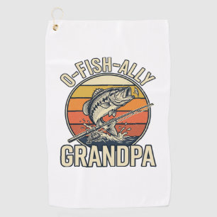 O-Fish-Ally Grandpa Fishing Vintage Shirt Design_1 Golf Towel