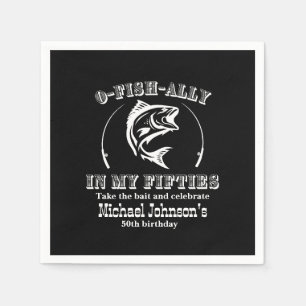 O-fish-ally In my Fifties 50th Birthday Party Napkin